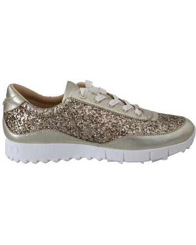 Jimmy Choo Monza Antique Leather Sneakers - Gray