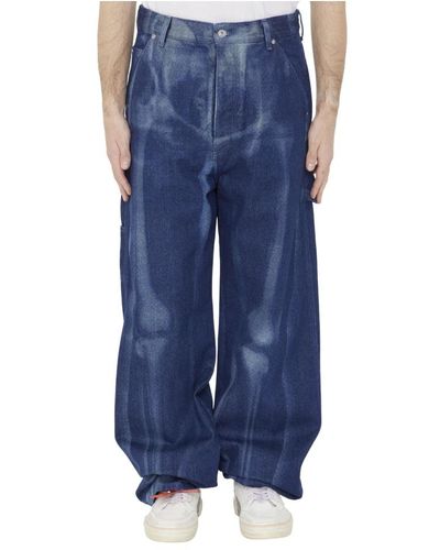 Off-White c/o Virgil Abloh Loose Fit Jeans - Blauw