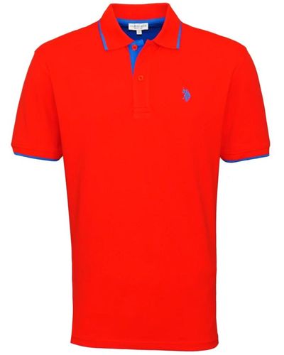 U.S. POLO ASSN. Mode polo shirt mit logo stickerei - Rot