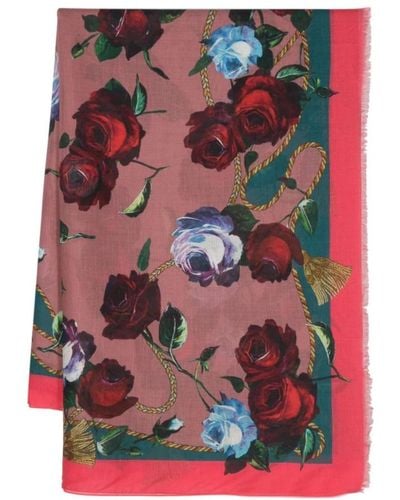 Dolce & Gabbana Blumiges georgette tuch - Rot