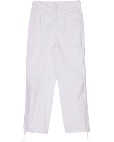 Barena Pantalones cargo con cordón y bolsillos dobles - Blanco