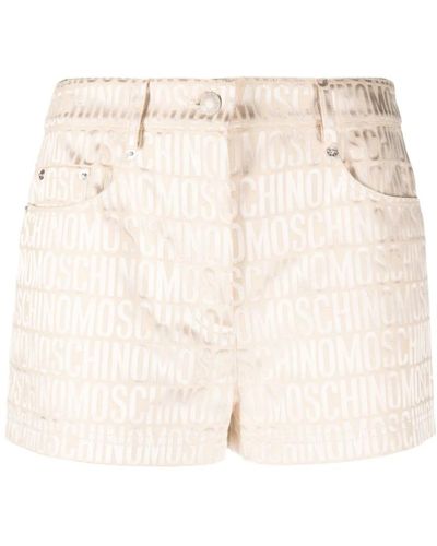 Moschino Shorts bianchi con logo jacquard - Neutro