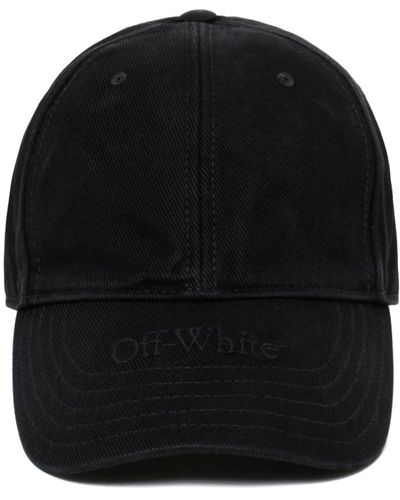 Off-White c/o Virgil Abloh Schwarze denim baseball cap mit logo stickerei