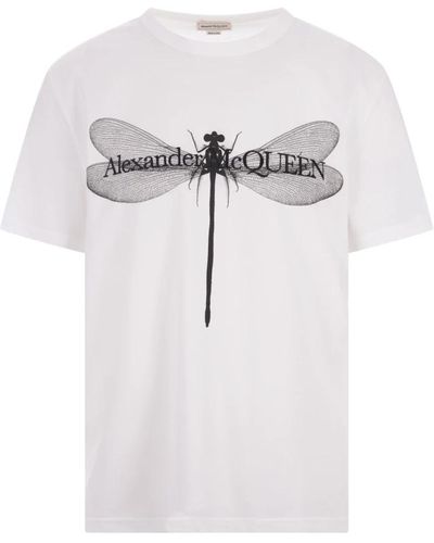 Alexander McQueen T-shirt mit libellenmuster weiß