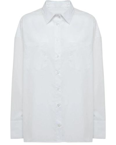 REMAIN Birger Christensen Klassisches hemd in einfarbiger popeline-baumwolle - Weiß
