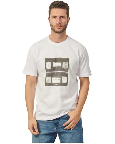 BOSS T-shirt mit abstraktem druck in weiß