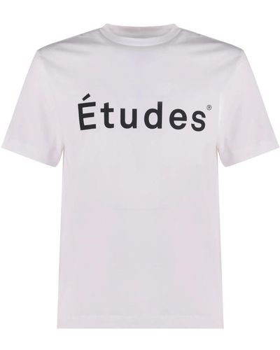 Etudes Studio Magliette bianca in cotone con logo - Bianco