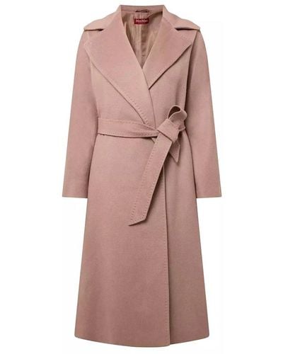 Max Mara Studio Belted Coats - Pink