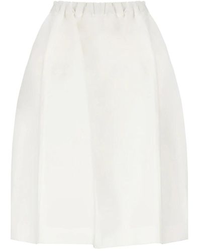 Marni Weiße baumwollrock elastischer bund taschen,stilvolle röcke