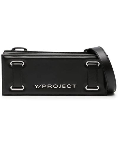 Y. Project Schwarze accordion mini tasche mit plissiertem design