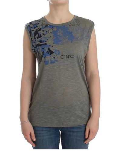 CoSTUME NATIONAL Print sleeveless t-shirt - Grau