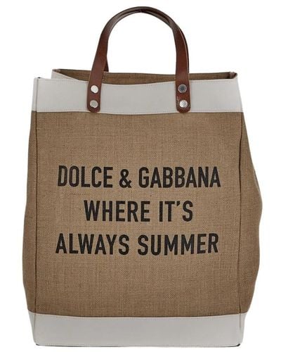 Dolce & Gabbana Logoed juta tasche - Mettallic