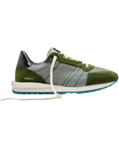 HIDNANDER Sneakers in mesh e camoscio con suola in gomma - Verde