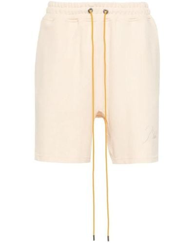 Rhude Shorts in cotone bianco con fascia elastica - Neutro
