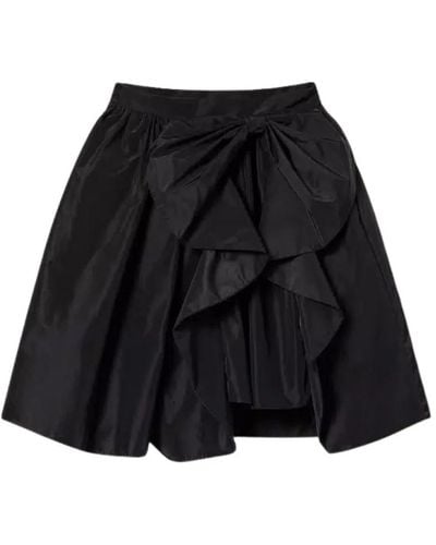 Twin Set Minifalda de tafetán con lazo - Negro