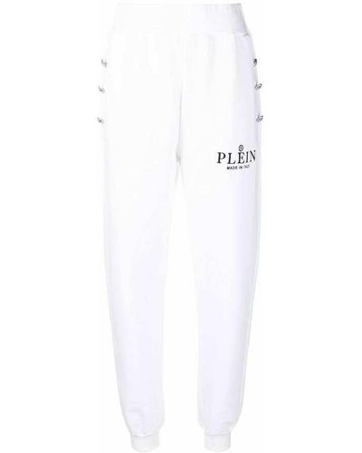 Philipp Plein Logo-print track pants - Blanco