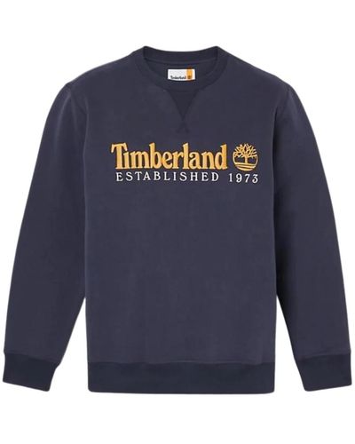 Timberland Rundhals-sweatshirt mit logo - Blau