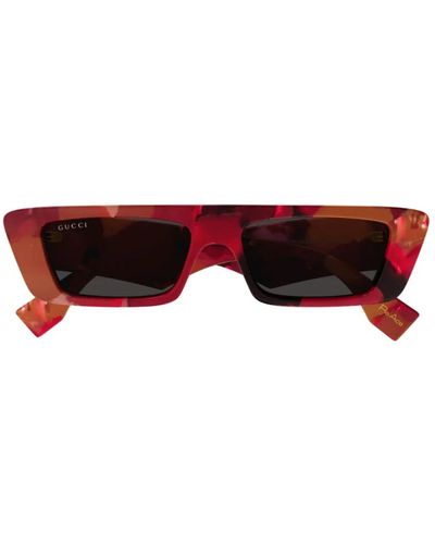 Gucci Gafas de sol de acetato rojo-burdeos reace gg 1625s