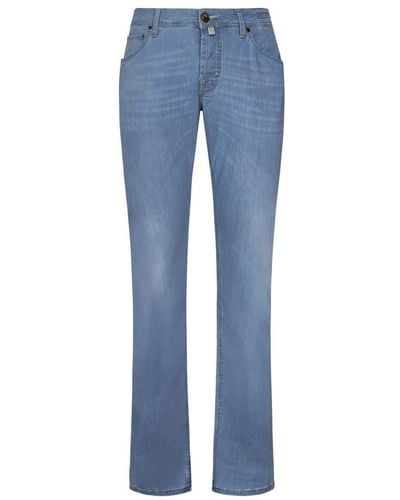 Jacob Cohen Slim-fit stonewashed blaue denim-jeans