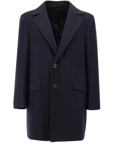 Kiton Single-Breasted Coats - Blue