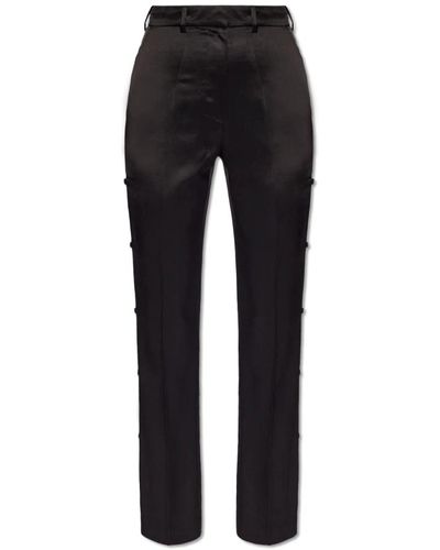 Nanushka Pantalones de satén - Negro
