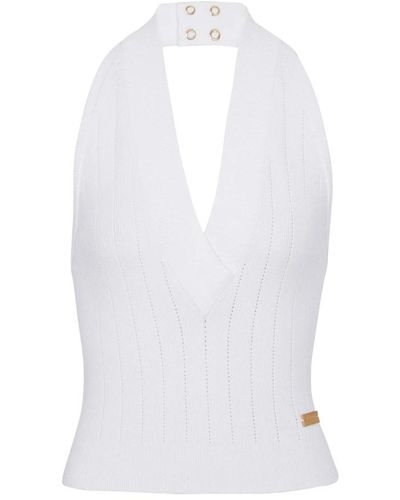 Balmain Knit backless top - Bianco