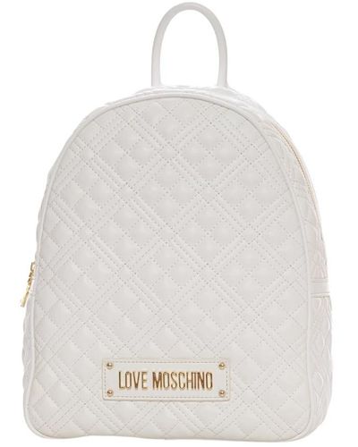 Love Moschino Mochila acolchada con detalle de logo - Blanco