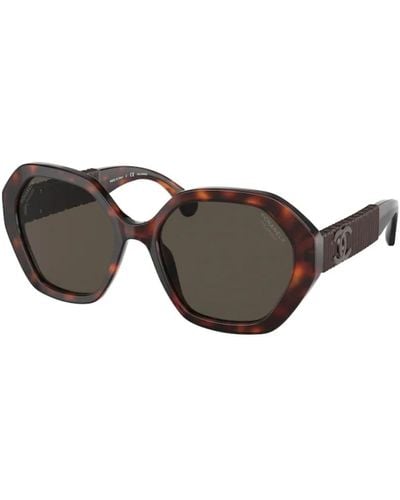 Chanel Ovale sonnenbrille mit degradierendem filter - Braun