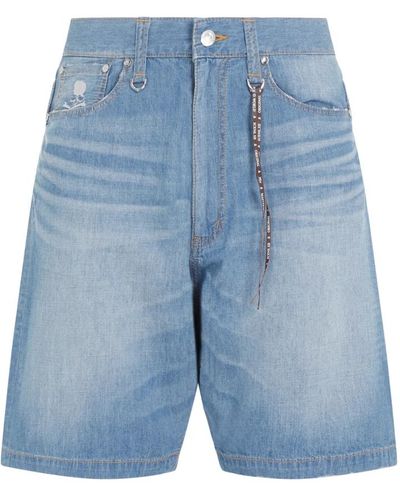 MASTERMIND WORLD Indigo denim taille shorts - Blau