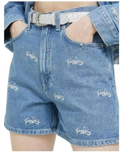 Tommy Hilfiger Short mom tommy jeans - Azul