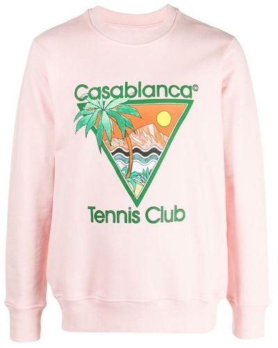 Casablancabrand Tennis Club Print Sweatshirt - Pink