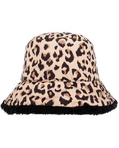 Yves Salomon Bucket hat with animal print - Marrone