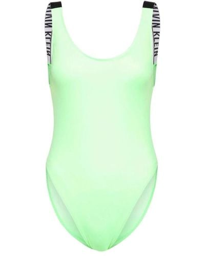 Calvin Klein Traje de baño sofisticado con elásticos de logotipo llamativos - Verde