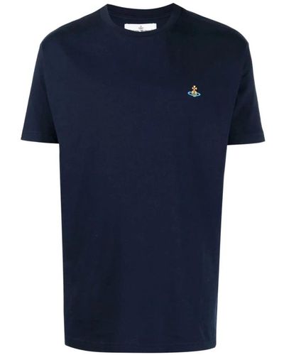 Vivienne Westwood Klassisches baumwoll orb t-shirt - navy - Blau