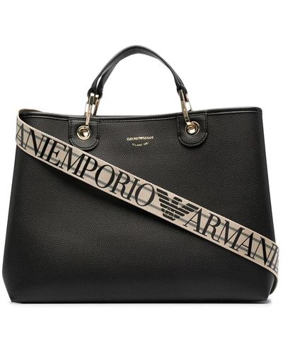 Emporio Armani Handtasche mit Hirschdruck und passenden Griffen - Schwarz