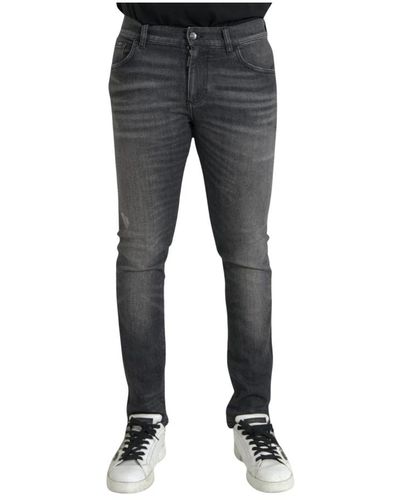 Dolce & Gabbana Jeans > slim-fit jeans - Gris