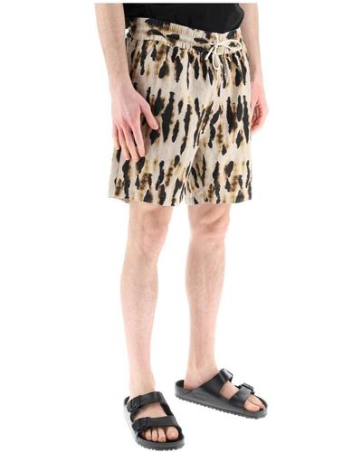 Portuguese Flannel Bedruckte leinen-baumwoll-shorts - Natur