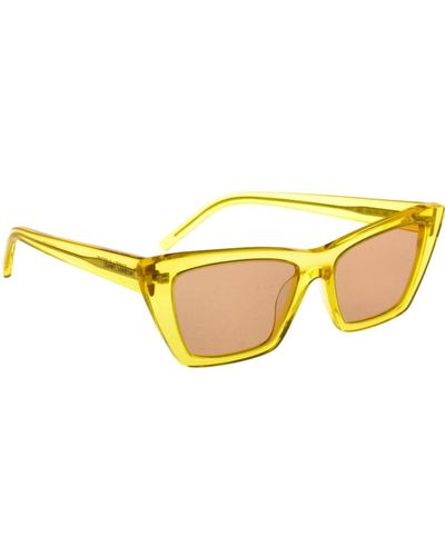 Saint Laurent Ikonoische mica sonnenbrille für frauen - Gelb