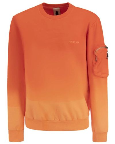 Premiata Sweatshirt mit logo und armtasche,sportlicher crew neck sweatshirt mit logo - Orange
