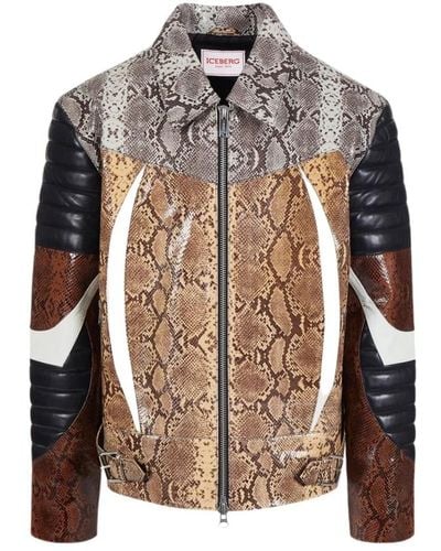 Iceberg Jackets > leather jackets - Marron