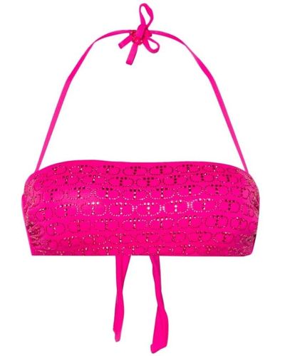 Twin Set Dahlia oval t logo bandeau bikini - Pink