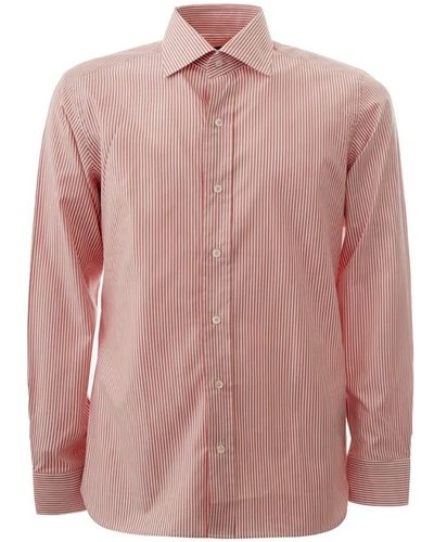 Tom Ford Rosa dünne streifen regular fit hemd - Pink