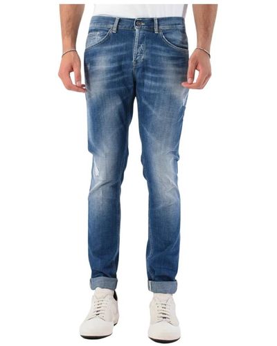 Dondup Skinny jeans mit metall-logo - Blau