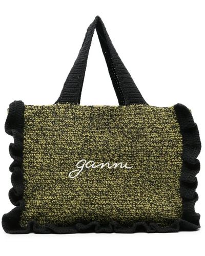 Ganni Tote Bags - Green