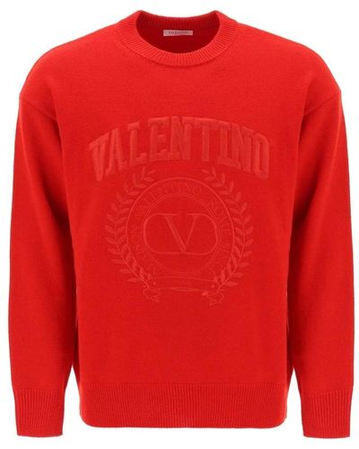 Valentino Garavani Gemütlicher strickpullover - Rot