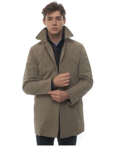 Paoloni Single-Breasted Coats - Brown