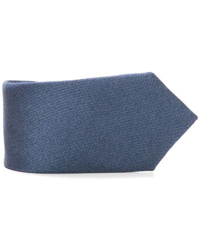 Canali Cravatta in seta con micro stampa a piastrelle - Blu