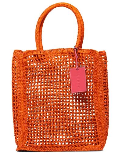 Manebí Raffia net handtasche ebí - Orange