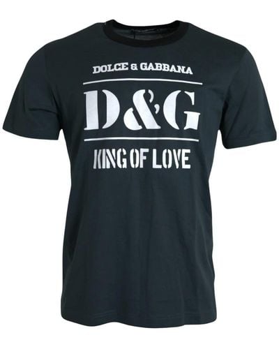 Dolce & Gabbana Blau logo print crewneck t-shirt - Schwarz