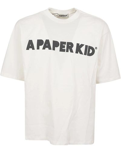 A PAPER KID Creme t-shirt - Weiß
